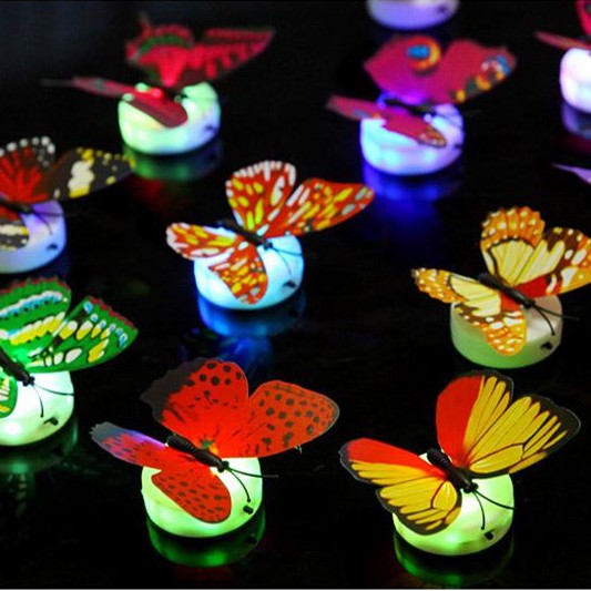 Đèn Led 7 Màu Trang Trí Dán Tường Hình Bướm - Siêu Xinh ⚡ Siêu Đẹp ⚡ / Mã B229_Đèn bướm