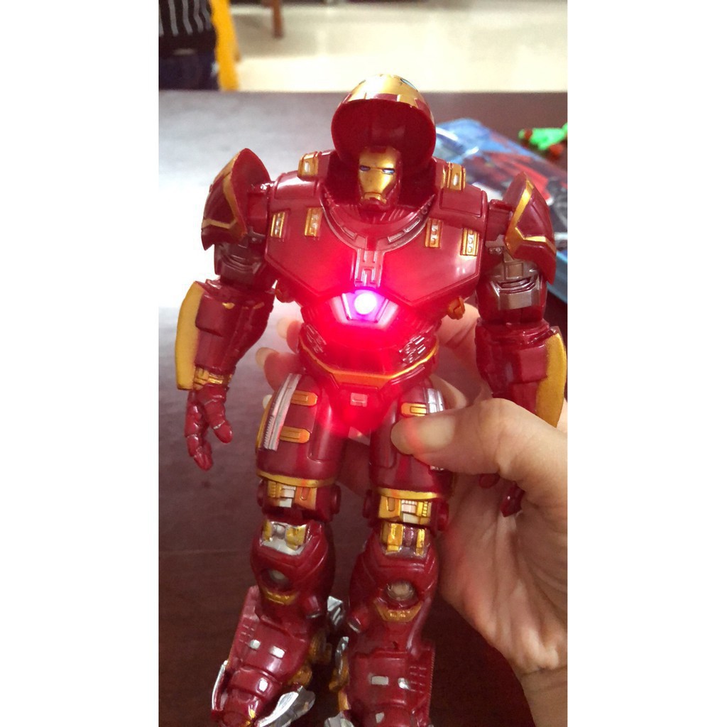 Mô Hình Iron Man Hulkbuster Cử Động Có Đèn Mark 44 Cao 18cm