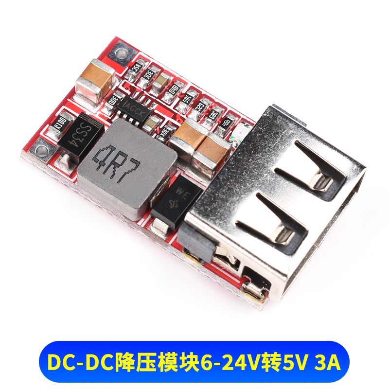 Mô Đun Hạ Áp dc-dc 6-24V12V Sang 5V 3A Hai Cổng USB Sạc Điện Thoại Dùng Trên Xe Hơi
