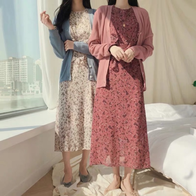 Váy hoa nhí vintage viền bèo Ulzzang🌻 Hàng Quảng Châu | BigBuy360 - bigbuy360.vn
