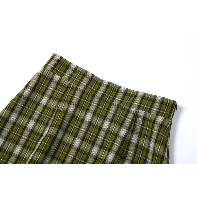 Chân Váy Nữ Lưng Cao Họa Tiết Caro Thời Trang | BigBuy360 - bigbuy360.vn