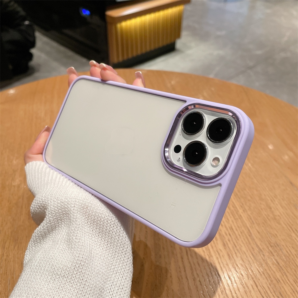 Ốp lưng iPhone Điện Thoại Acrylic Cứng Có Khung Kim Loại Bảo Vệ Camera Cho iphone 7 plus x xs max xr 13 pro max
