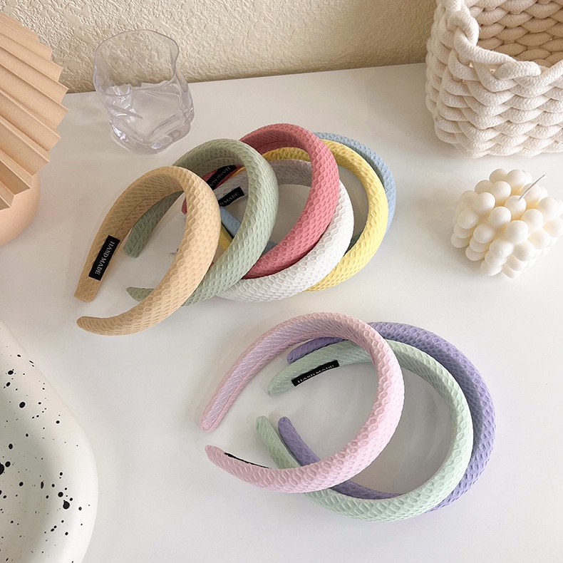 Băng Đô Cài Tóc Mút Rửa Mặt Màu Trơn Đính Kim Cương Màu Sắc Ngọt Ngào