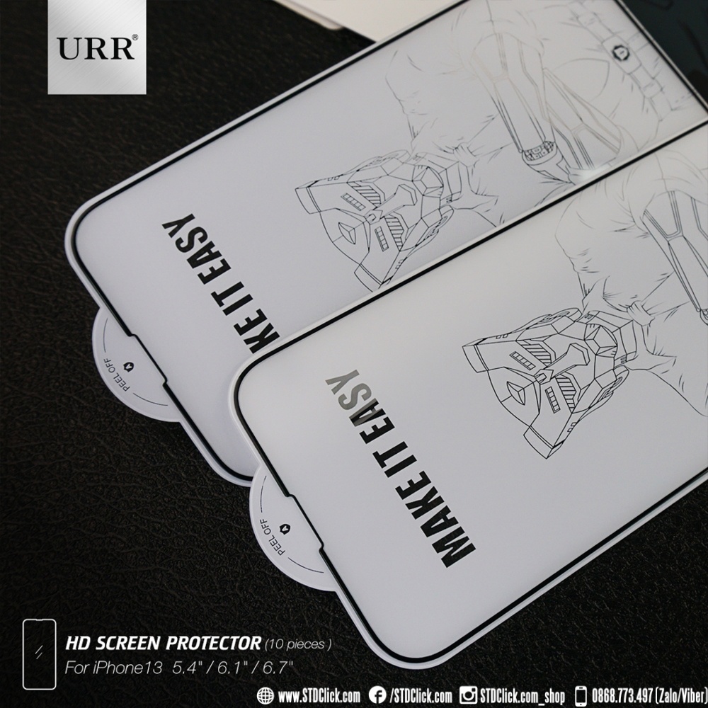 KÍNH CƯỜNG LỰC IPHONE 13 - 13 PRO - 13 PRO MAX URR AUTOBOT HD SCREEN CHÍNH HÃNG