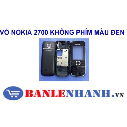 VỎ NOKIA 2700 KHÔNG PHÍM MÀU ĐEN