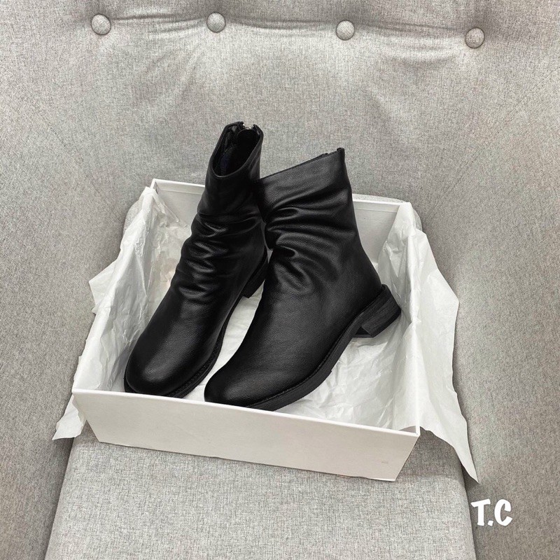 Boot da nhăn cổ Guidi lót lông