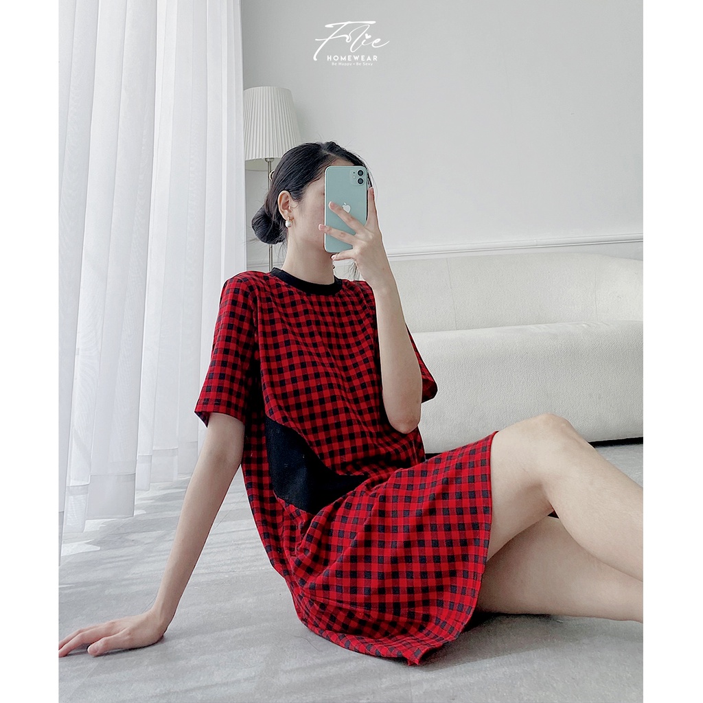 [Chính hãng]FolieHomewear Đầm suông mặc nhà chất liệu thun cotton FD32.1 | BigBuy360 - bigbuy360.vn