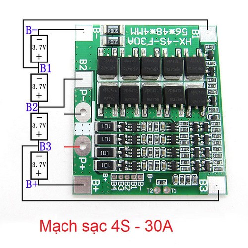 Mạch sạc bảo vệ pin 4S 30A - SAC4S30. ,Mạch sạc bảo vệ