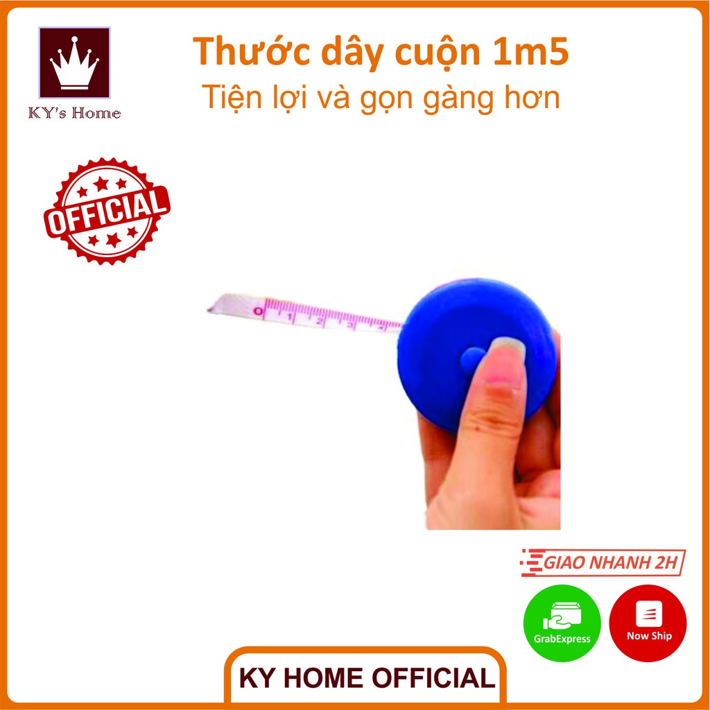 Hộp thước dây tự rút cầm tay cuộn nhỏ gọn tiện dụng bỏ túi 150 cm