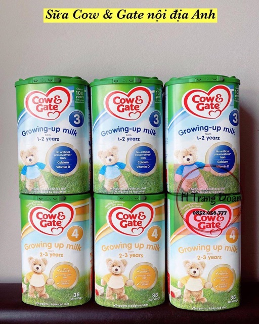 Sữa bột Cow and Gate số 2 sữa mát giàu dinh dưỡng giúp bé tăng cân phát triển chiều cao phát triển trí não lon 800g