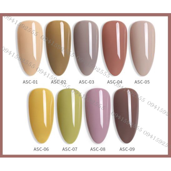 Sơn gel AS mẫu chai đỏ nhọn ASC 9 chai 15ml siêu HOT siêu xịn