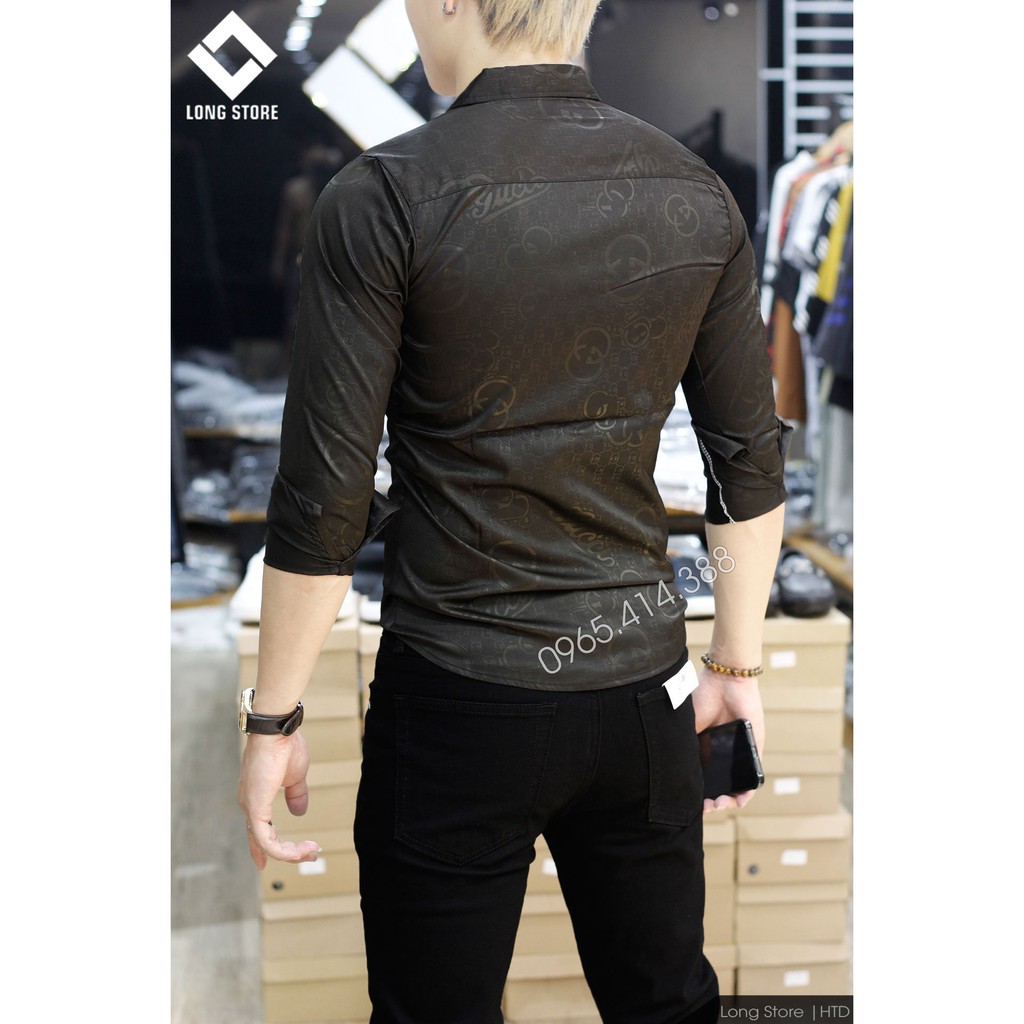 Áo sơ mi nam dài tay vân chìm phom chuẩn họa tiết trẻ trung dễ phối đồ LONGSTORE HTT | BigBuy360 - bigbuy360.vn