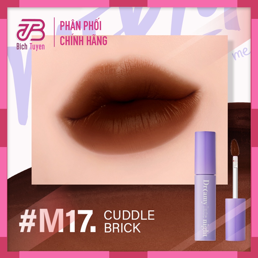 M15 - M16 - M17 Son Kem Lì Merzy Dreamy Late Night Mellow Tint - Phiên bản A Late Night Mood - Son Kem Merzy Dreamy Late