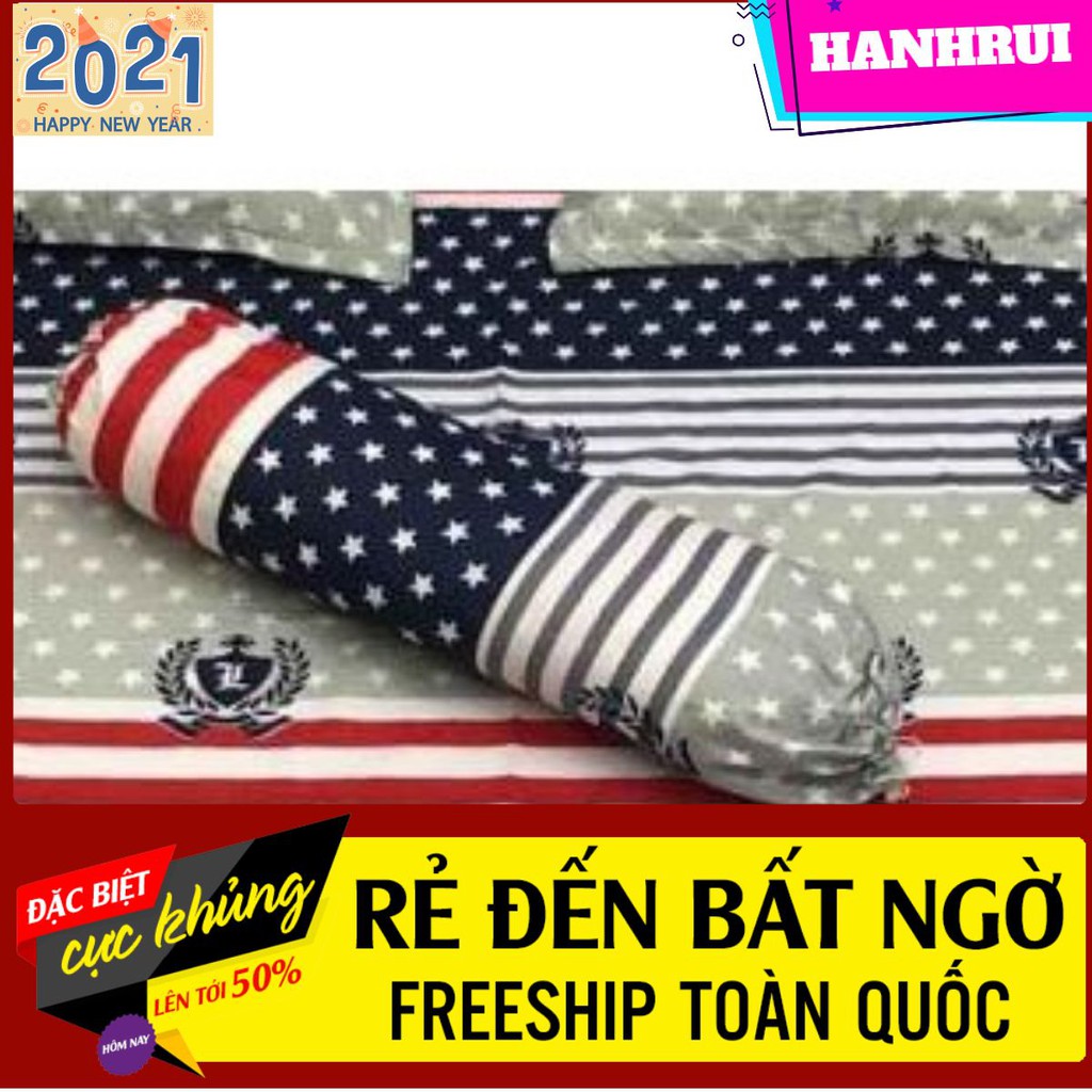 [Hanhrui]Vỏ gối ôm cotton poly 30x100cm mẫu cờ mỹ