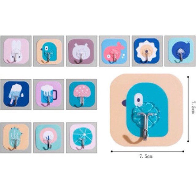 ComBo 10 Móc Dán Tường 3D Siêu Dính Siêu Chịu Lực In Hình Dễ Thương 88072 TỔNG KHO SỈ VP88
