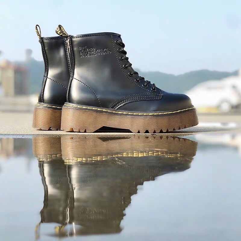 giao luôn /Boot da đen độn đế | CÓ SẴN 🖤 giày da đen siêu đẹp | đế tăng chiều cao | BigBuy360 - bigbuy360.vn