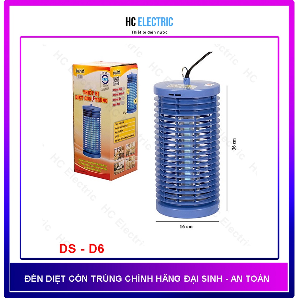 [ HÀNG CHÍNH HÃNG ] Đèn bắt muỗi, bắt côn trùng  Đại Sinh DS - D6 An toàn - Tiết Kiệm