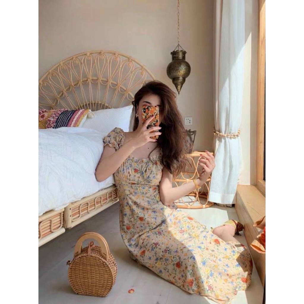 VÁY HOA MAXI CÚP BÈO sale