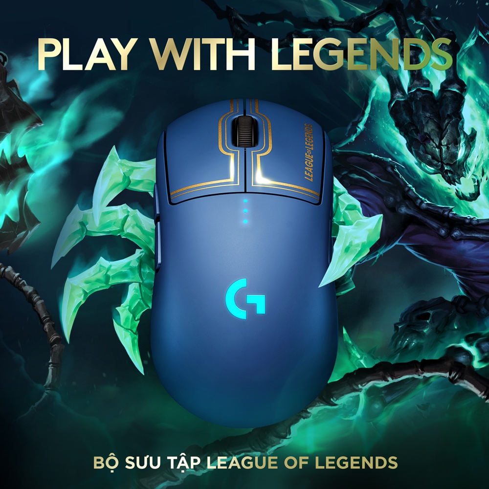 [Mã ELLOGIWL5 giảm 10%] Chuột game không dây Logitech G Pro Wireless LOL League of Legends - Nhẹ, RGB, nút lập trình