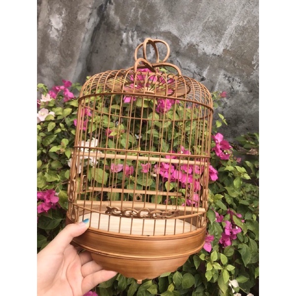 Lồng chim vành khuyên Bamboo lồng khuyên trúc form lùn đục chiện size 22x22 cao cấp