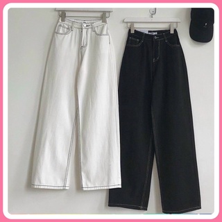 Quần kaki chỉ nổi ống rộng HOUSE T& T , 2 sz .M,L . 2 màu , Trắng , Đen . mặc đi học , đi chơi ,