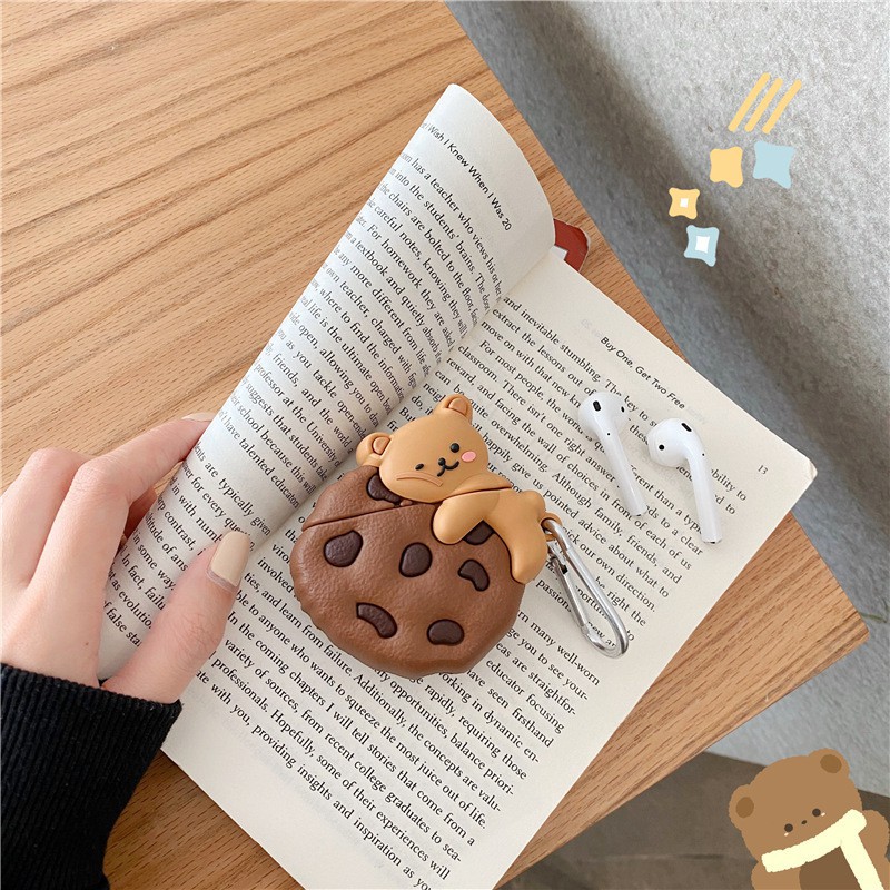 Cute Cartoon koala Cookies AirPods 1 2 pro soft silicone biscuits AirPods Cover