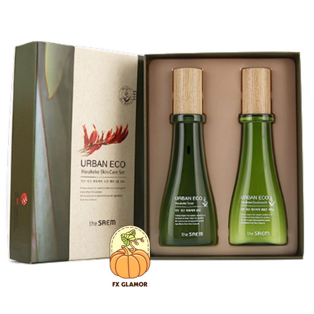 Set dưỡng da THE SAEM URBAN ECO Harakeke - Toner 100ml + Sữa dưỡng 100ml