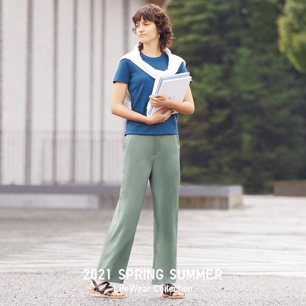(UNIQLO Nhật chính hãng) Nữ - Quần dài chất satin dáng suông thoải mái