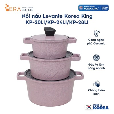 Nồi nấu Levante đáy từ Korea King KP-20LI / KP-24LI / KP-28LI