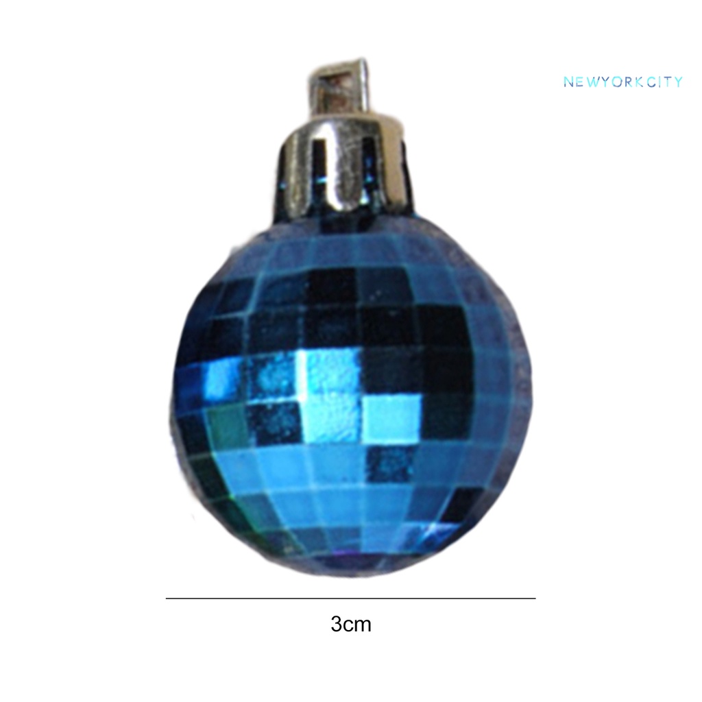 Ny-giày Giáng Sinh 12 Quả Bóng Cây Màu Sắc Tươi Sáng Chống Vỡ Mạ Điện Sáng Bóng Cao 3cm Festi