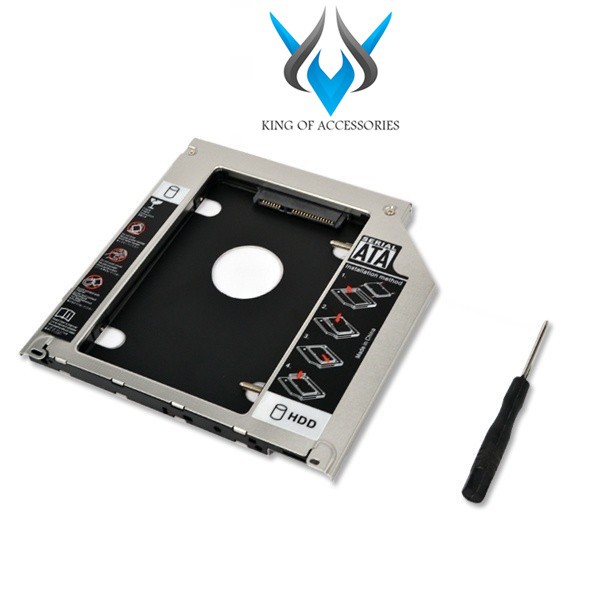 Caddy Bay mỏng 9.5mm chuẩn SATA 3 lắp HDD/SSD thay vào ổ DVD trên laptop (bạc)