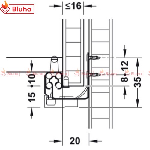 Thanh ray trượt ngăn kéo ray âm giảm chấn Hafele mở toàn phần