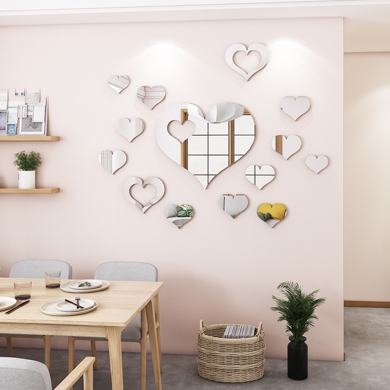 Tranh Mica Trái tim xinh đẹp Trang trí phòng khách, phòng ngủ, cửa hàng Nhiều Size - EPeBen