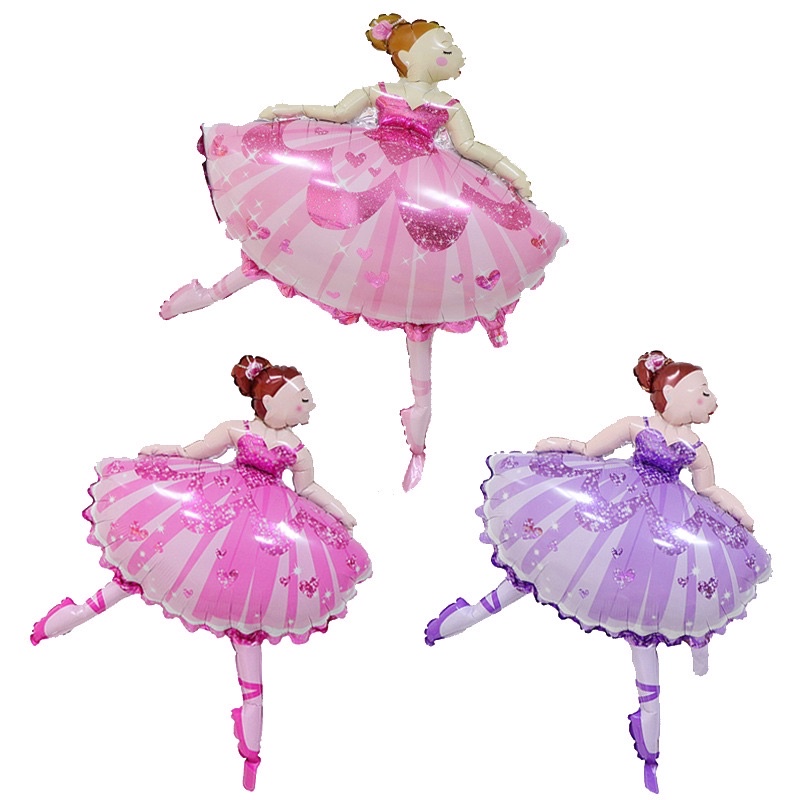 Set bóng bay trang trí sinh nhật màu hồng Tặng đủ phụ kiện bơm tay keo dán CC01