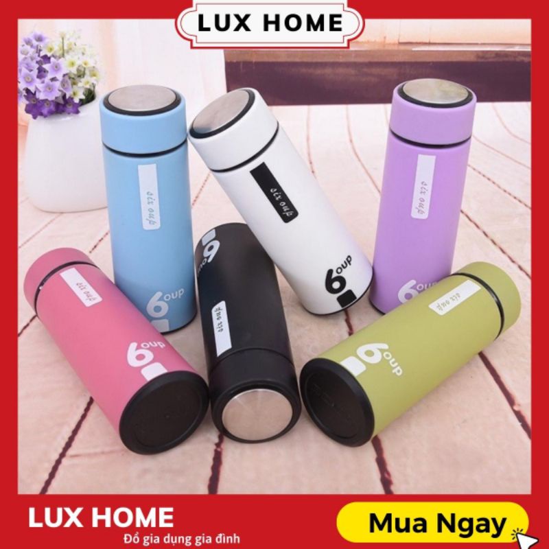 Bình Nước Thủy Tinh Có Vỏ Nhựa Giữ Nhiệt 6OUP ( mầu sắc giao ngẫu nhiên )
