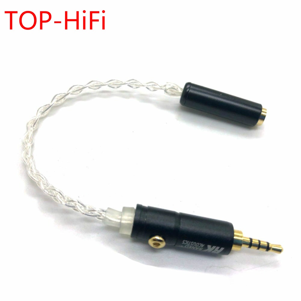 TOP-HiFi 2.5mm TRRS Cân Bằng Sang 3.5mm Nữ Cân Bằng Trrs Bộ Chuyển Đổi Âm Thanh Cáp Mạ Bạc Cho AK240