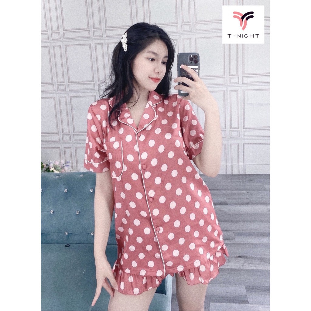 Bộ ngủ Pijama đùi chấm bi