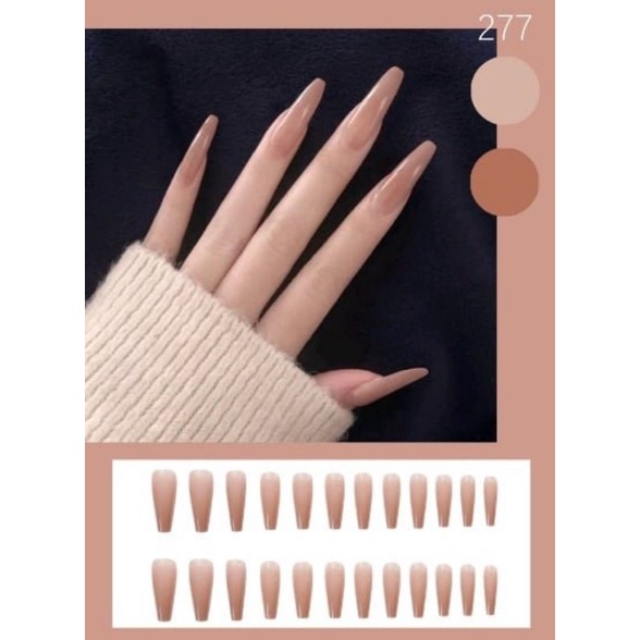 Bộ 24 móng tay giả dài nhiều mẫu thời trang cho nữ Meiisan