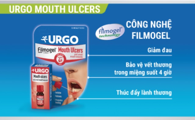 [RẺ VÔ ĐỊCH] Gel trị LOÉT MIỆNG NHIỆT MIỆNG hiệu quả cả trong lúc ăn URGO MOUTH ULCER