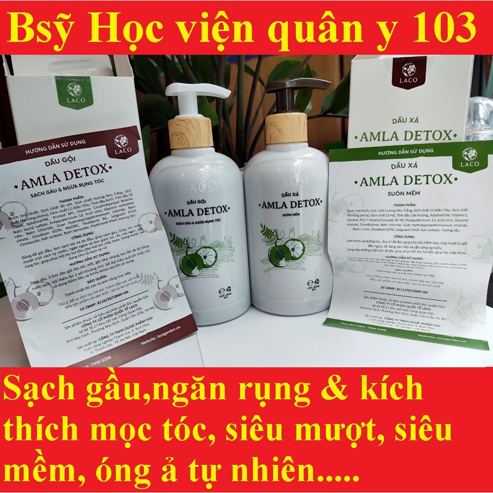 [SALE] Bộ dầu Gội đầu + Xả Laco Organic Amla detox kèm xịt dưỡng tóc serum ngăn rụng tóc và kích thích mọc tóc siêu HOT | BigBuy360 - bigbuy360.vn
