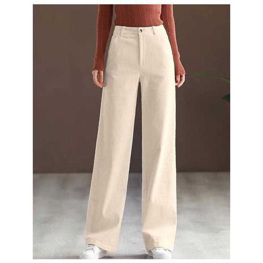 Quần Ống Rộng Nữ Có Khóa Kéo Siêu Hot Chất Nhung Tăm, Quần Ống Suông Culottes Nữ Sành Điệu, Chân Dài Tôn Dáng, Giftylady | BigBuy360 - bigbuy360.vn