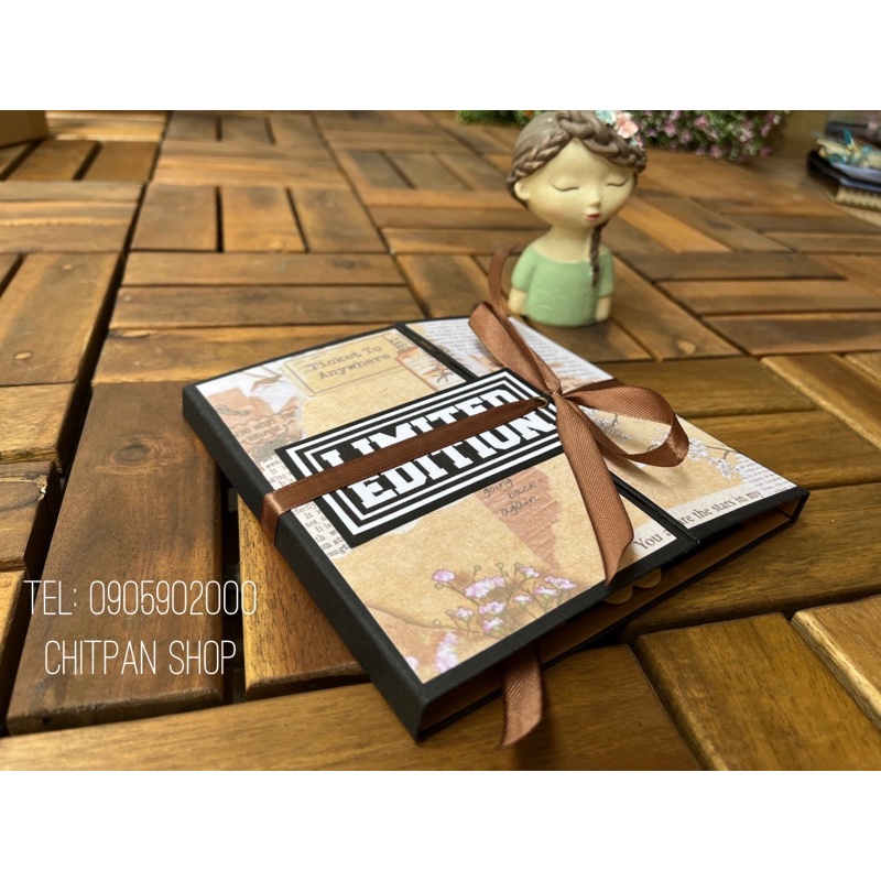 Scrapbook - album dán ảnh handmade- 15x15cm- dán 15 ảnh 6x9cm