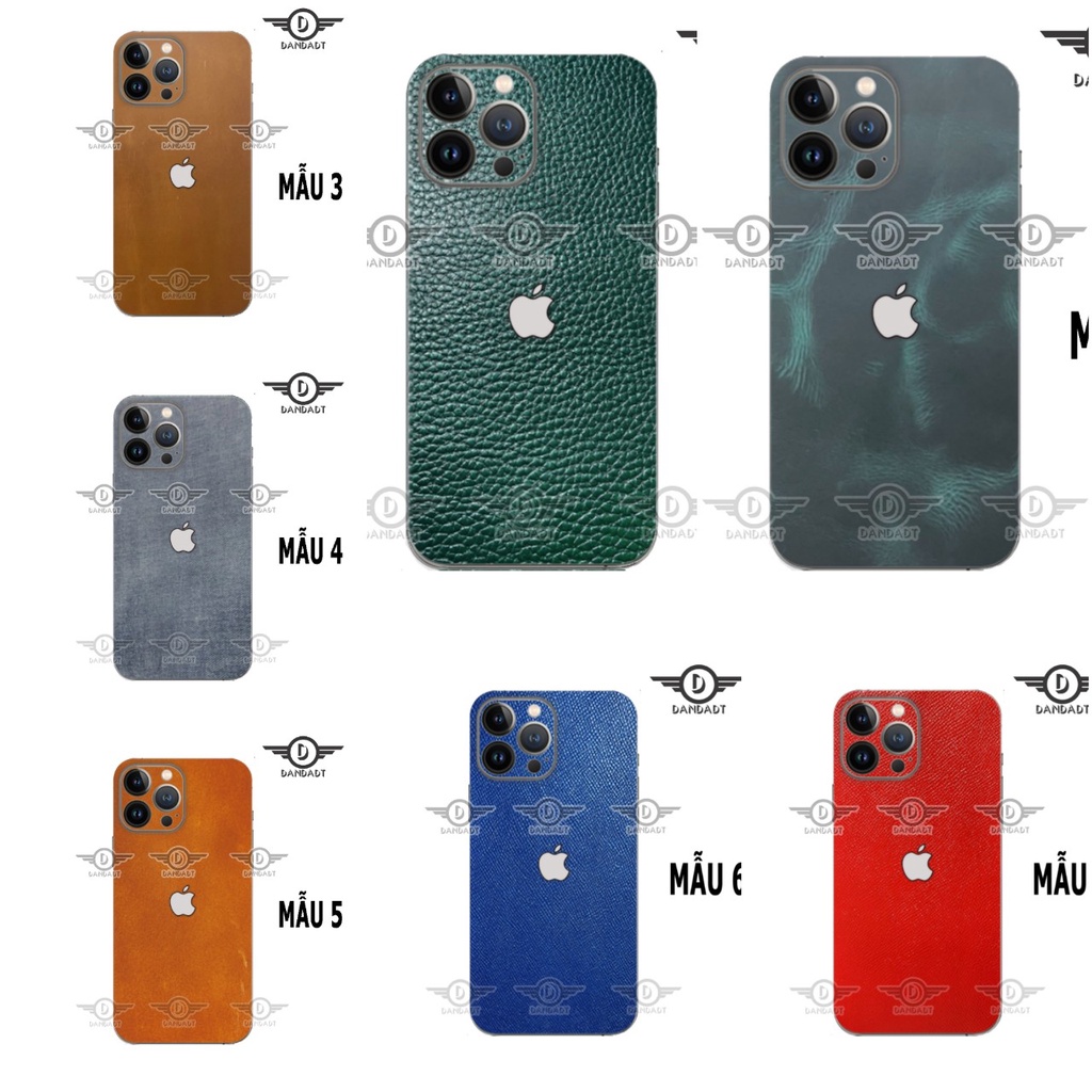 Miếng dán da IPHONE 13/ 13 PRO/ 13PROMAX/ 13 MINI - DA THẬT 100% - MIỄN PHÍ KHẮC