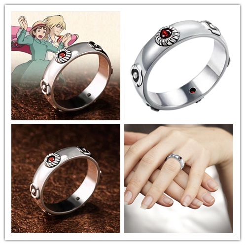 Nhẫn Hở Tùy Chỉnh In Hình Hoạt Hình Nhật Bản Howl's Castle Hayao Miyazaki Sophie Có Thể Điều Chỉnh Làm Quà Tặng Cho Nam Và Nữ