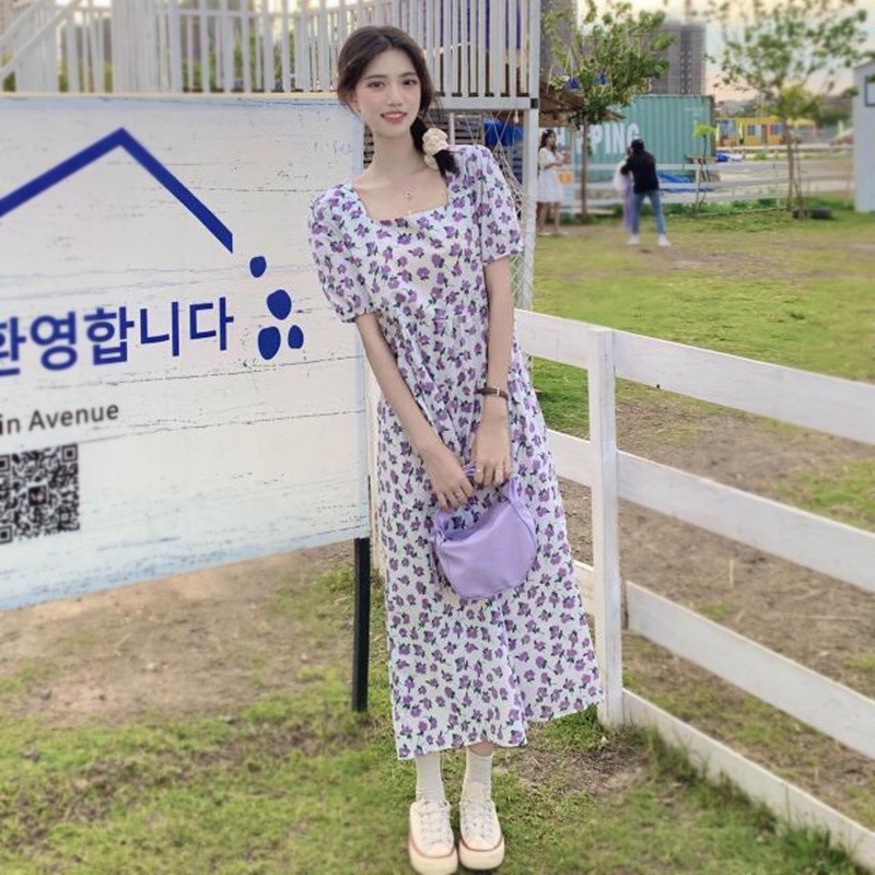 Váy Đầm Hoa Dáng Baby Doll Bánh Bèo Sang Chảnh Nữ Tính Phong Cách Hàn Quốc Cao Cấp DOLL