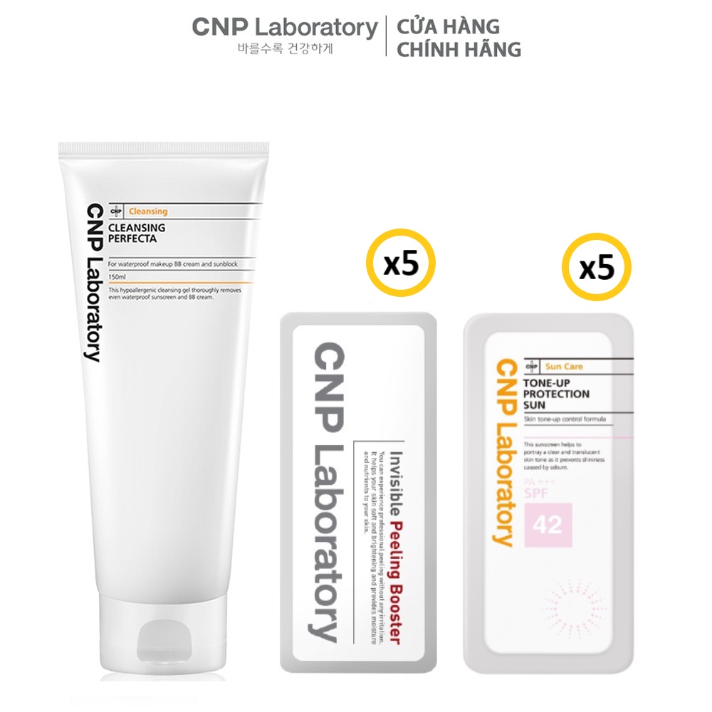 [HB Gift] Combo tẩy trang sạch sâu và tẩy tế bào chết và chống nắng nâng tone CNP Laboratory