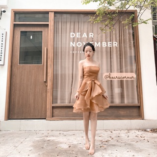 Váy organza nơ quây lưới giá rẻ