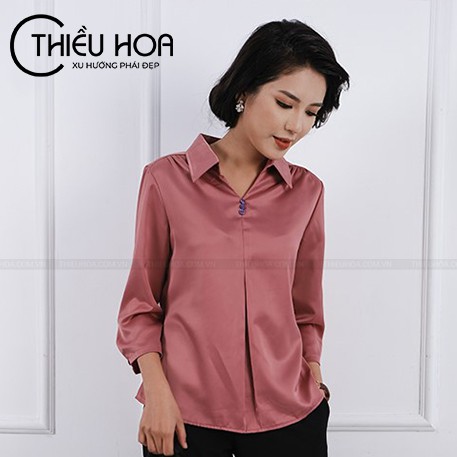 Áo Lụa Mango Xếp Li Thiều Hoa Mềm Mịn, Thoáng Mát, Kiểu Dáng Sang Trọng, Thanh Lịch Dành Cho Nữ Trung Niên A304