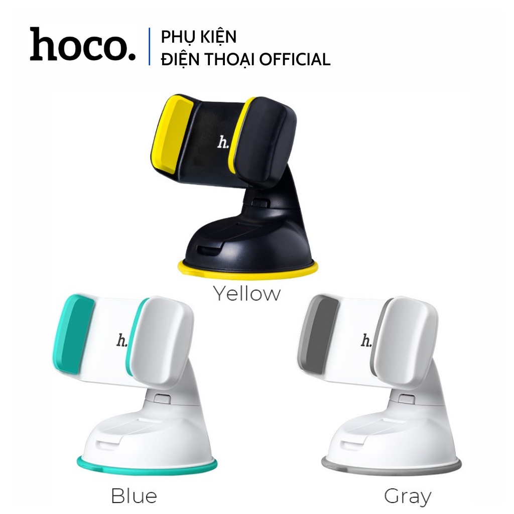 ⚡CHÍNH HÃNG⚡Giá đỡ Hoco CA5 kẹp điện thoại di động trên xe hơi xoay 360 độ đế hít chân không cực kì chắc chắn