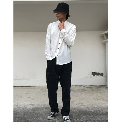 Áo Sơ Mi Nam Dài Tay Chất Đũi Xước Cổ Bẻ Cao Cấp Phong Cách Hàn Quốc